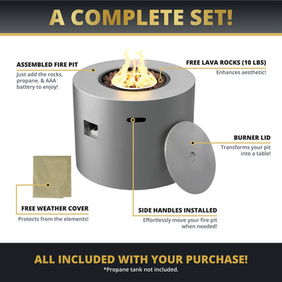 Loren 32" Outdoor Alloy Steel Fire Pit Table for Patio