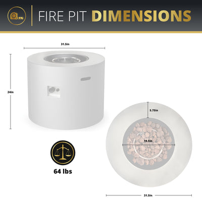 Loren 32" Outdoor Alloy Steel Fire Pit Table for Patio
