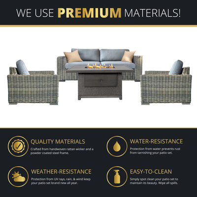 Novi 4-Piece Outdoor Fire Pit Set