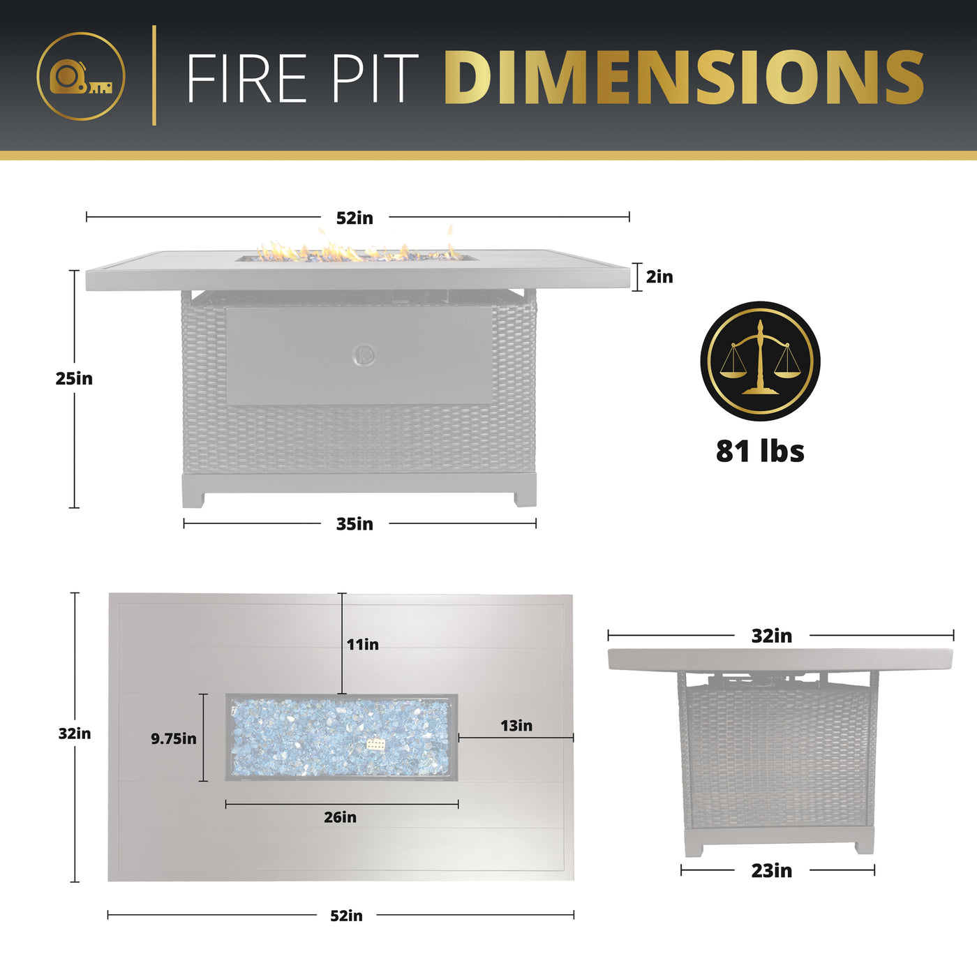 Novi 4-Piece Outdoor Fire Pit Set
