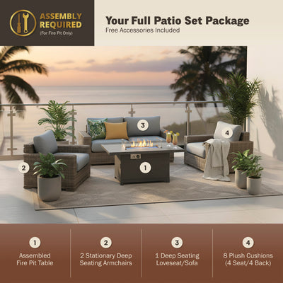 Novi 4-Piece Fire Pit Set