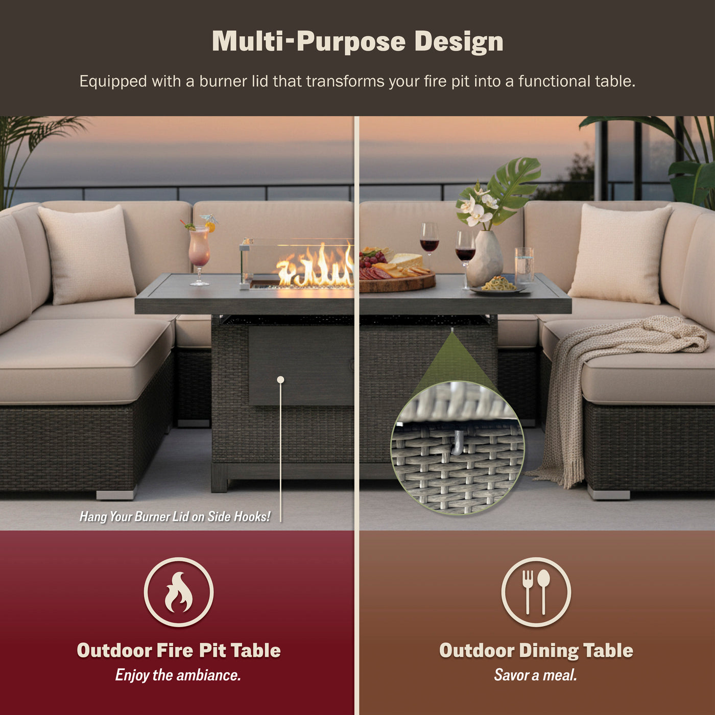Novi 4-Piece Fire Pit Set