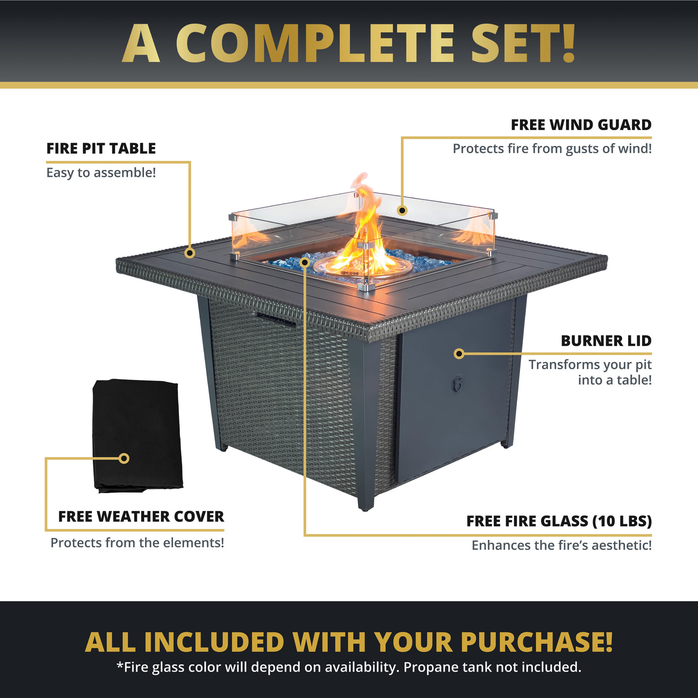 Ethan 4-Piece Outdoor Fire Pit Set