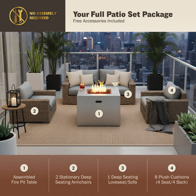 Kai 4-Piece Fire Pit Set
