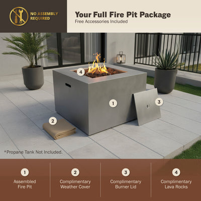 Kai 4-Piece Fire Pit Set
