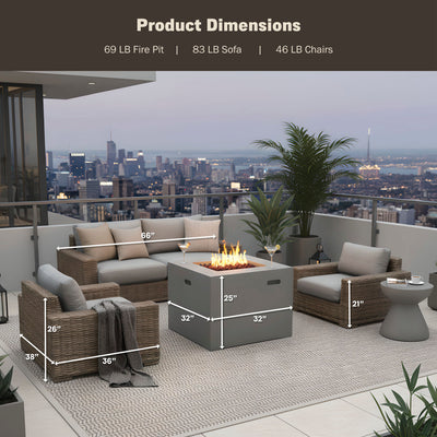 Kai 4-Piece Fire Pit Set