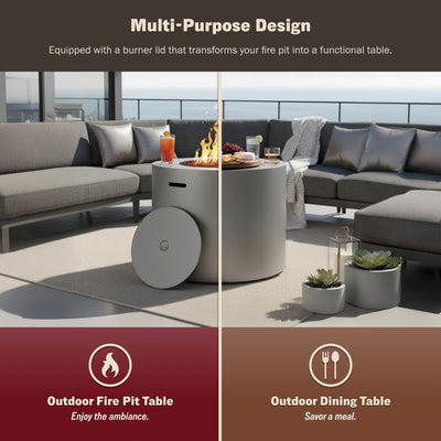 Loren 32" Outdoor Alloy Steel Fire Pit Table for Patio