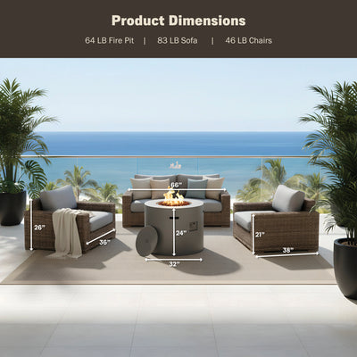 Loren 4-Piece Fire Pit Set