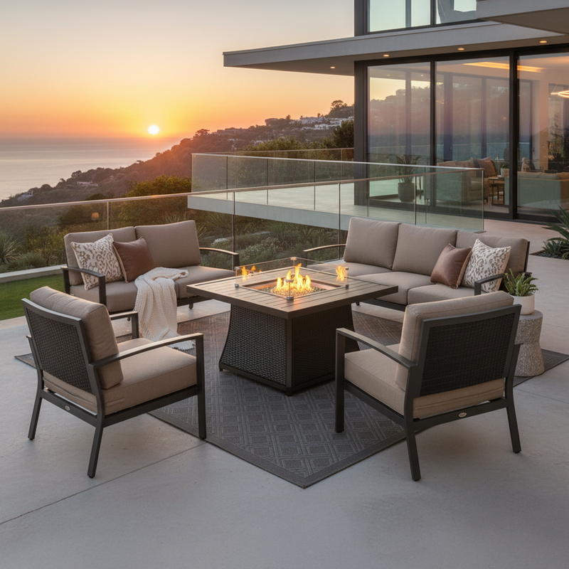 Uri 42" Outdoor Fire Pit Table for Patio