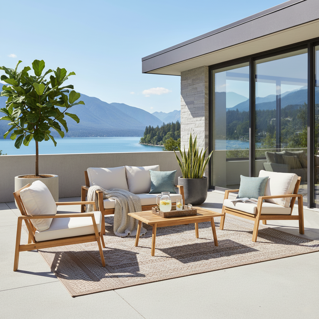 Cheryl 4-Piece Acacia Deep Seating Patio Set
