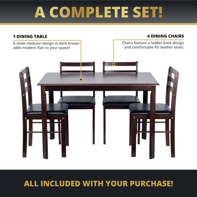 Jordan 5-Piece Indoor Dining Table Set for Kitchen & Dining Room