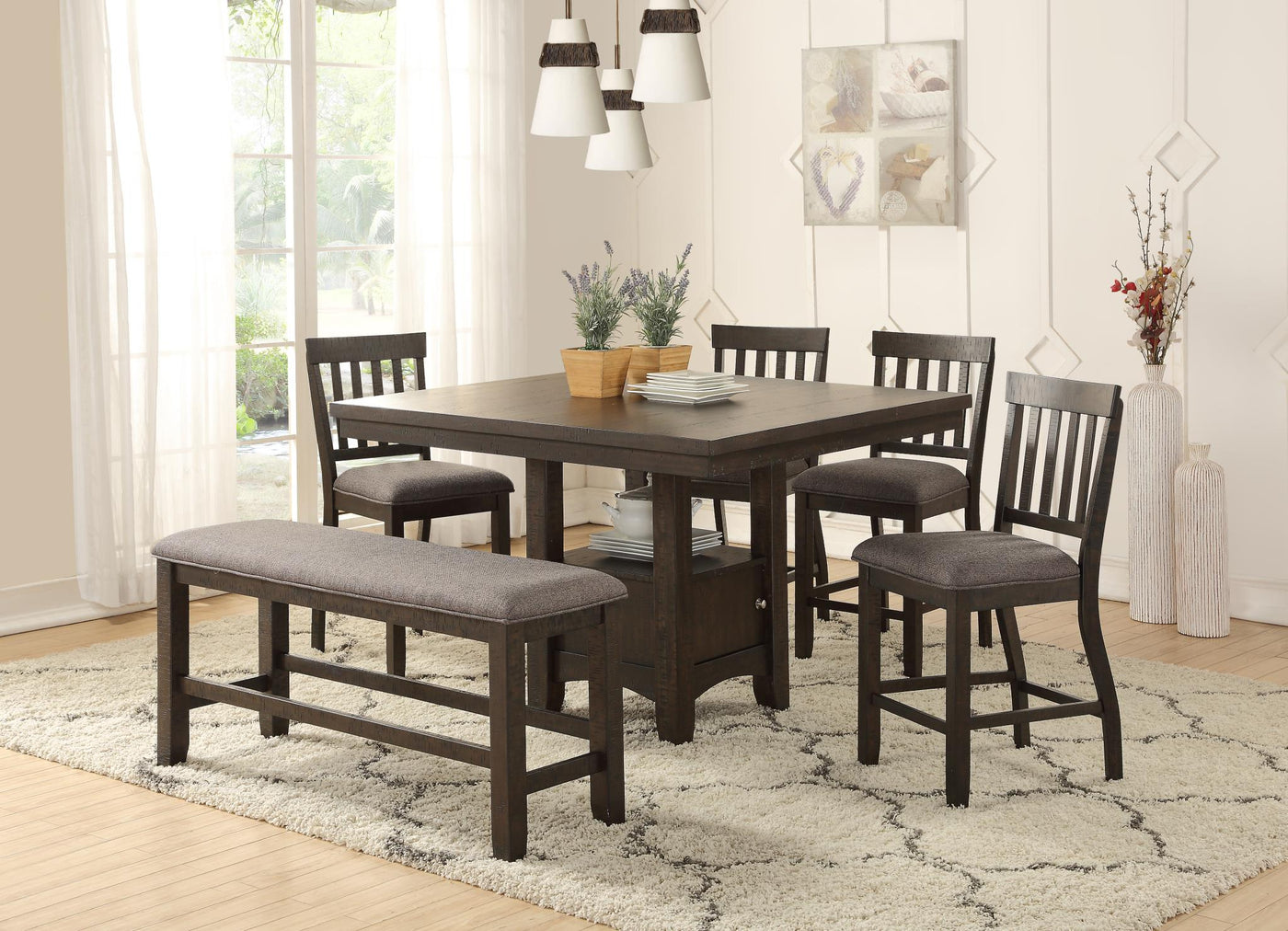 Kinston 6-Pieces Counter Height Dining Table set
