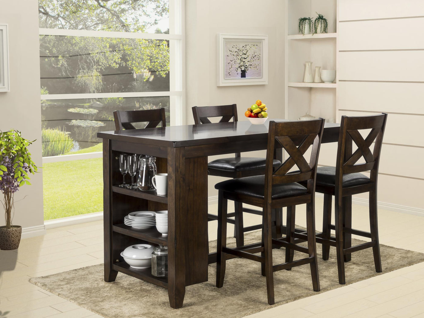 Vence Counter Height 5-Pieces Indoor Dining Set