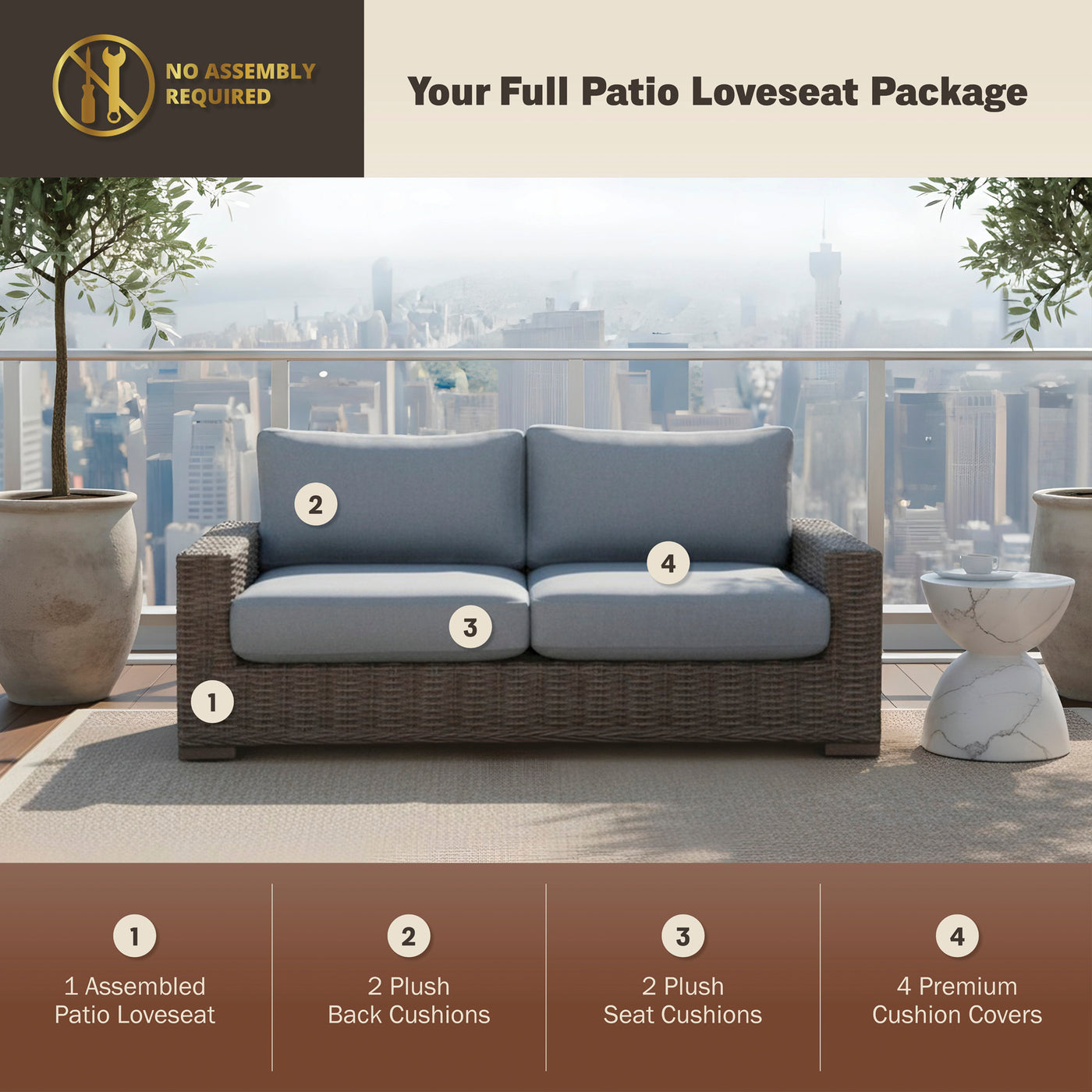Larry Deep Seating Loveseat