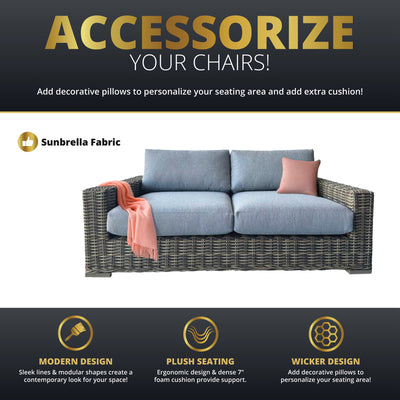 Larry Rattan Wicker Deep Seating Large Loveseat