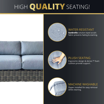 Larry Rattan Wicker Deep Seating Large Loveseat