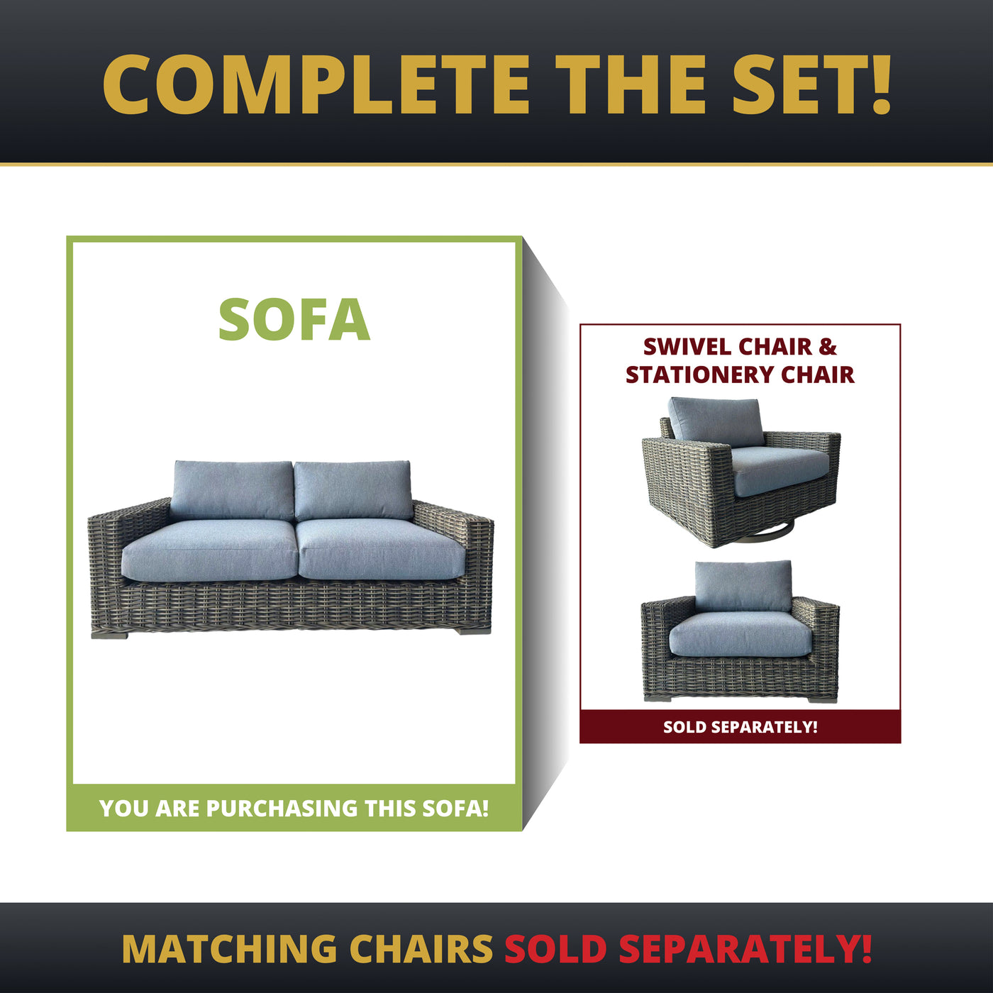 Larry Rattan Wicker Deep Seating Large Loveseat