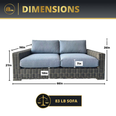 Larry Rattan Wicker Deep Seating Large Loveseat