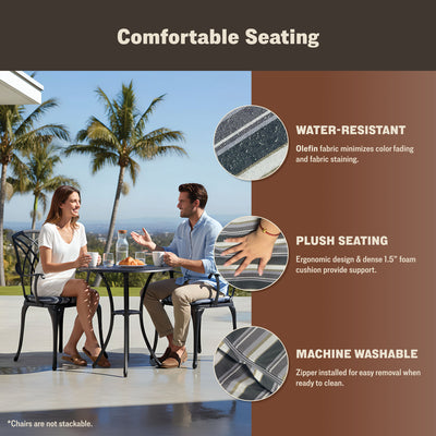Ekta 3-Piece Outdoor Bistro Set for Patio, Multiple Colors