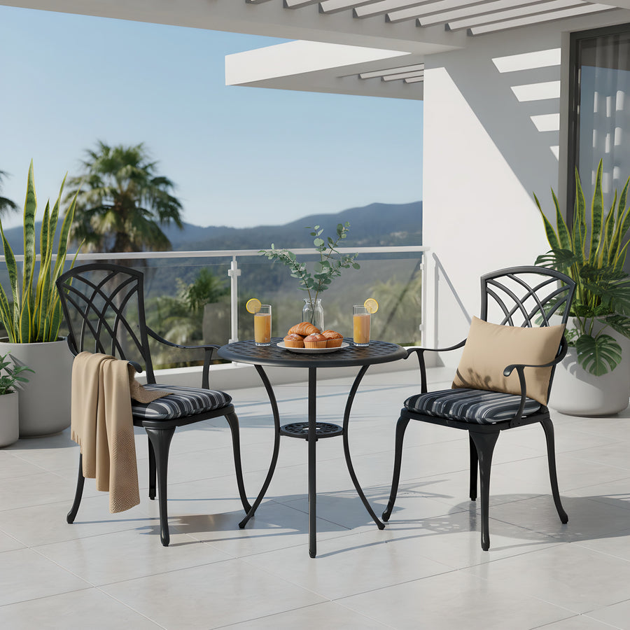 Kinger Home Ekta 3-Piece Cast Aluminum Bistro Set