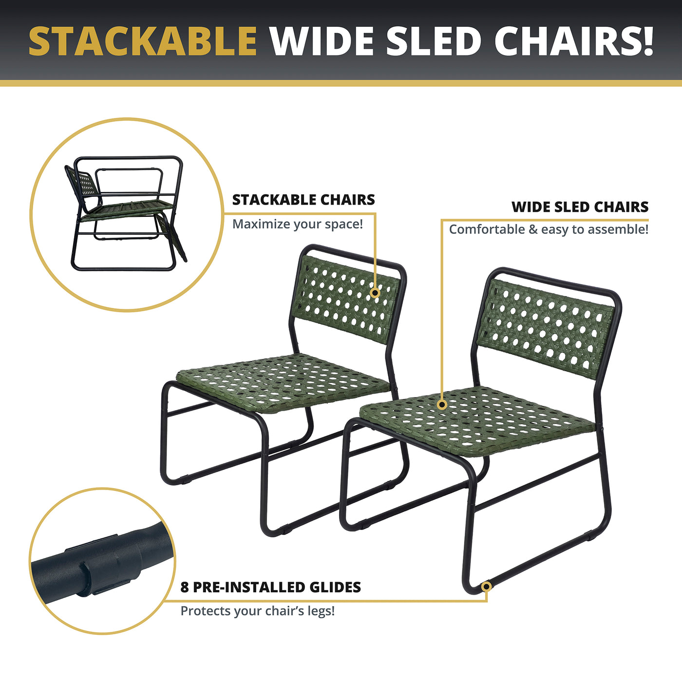 Olive 3-Piece Outdoor Patio Set