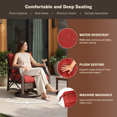 Serenity Rattan Wicker Swivel Chair