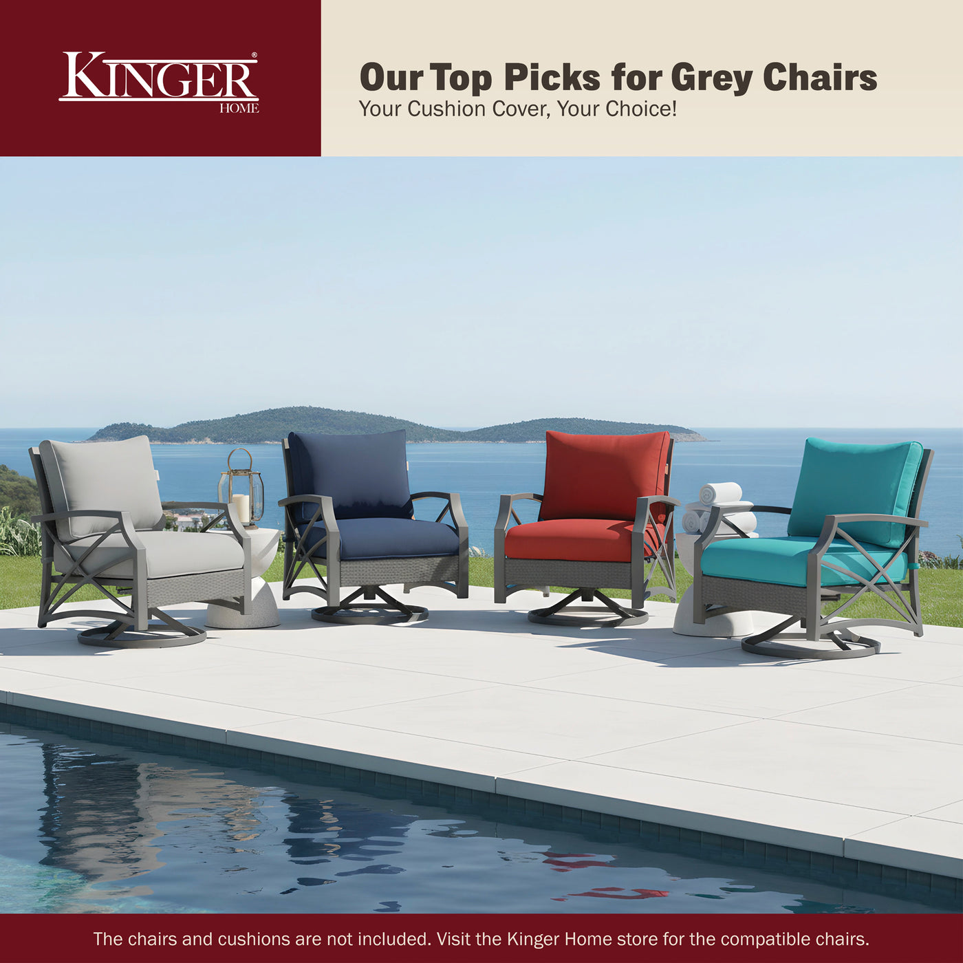 Serenity Seat Cushion Covers, Multiple Colors