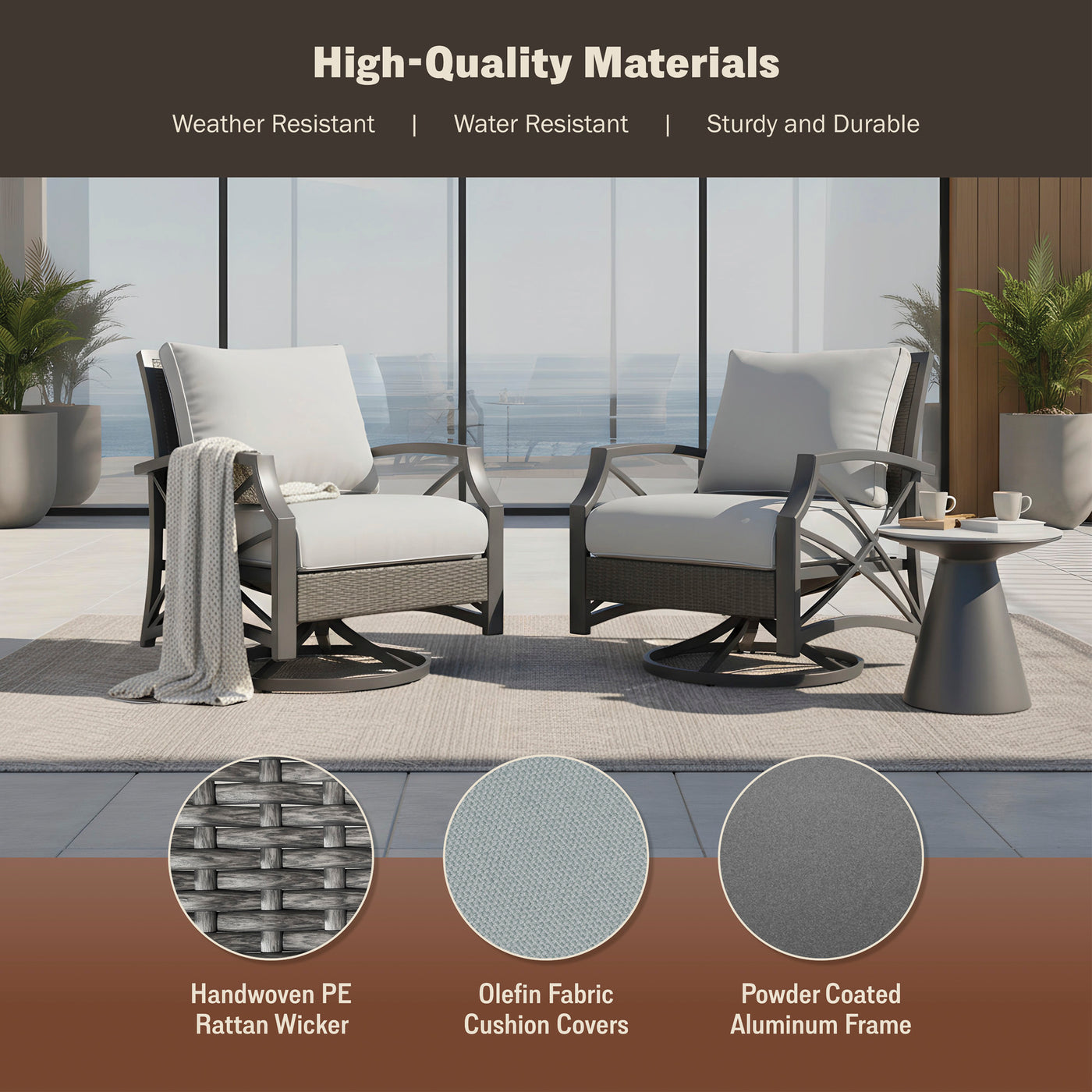 Serenity Rattan Wicker Swivel Chair