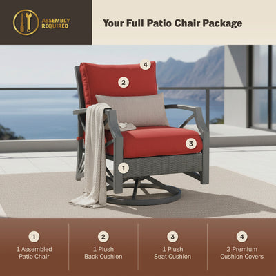 Serenity Rattan Wicker Swivel Chair