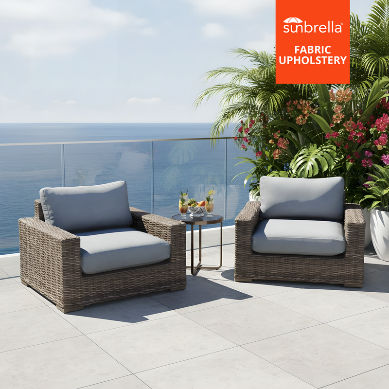 Larry Deep Seating Stationary Chairs (Set of 2)