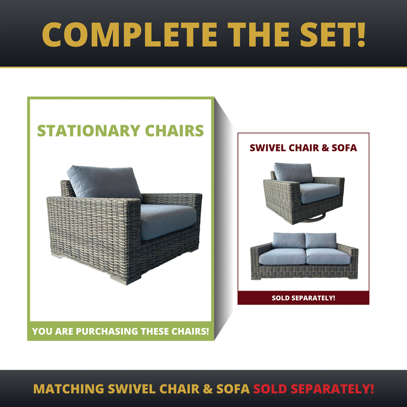 Larry Rattan Wicker Deep Seating Stationary Chairs - Set of 2