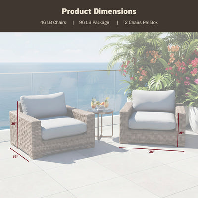 Larry Deep Seating Stationary Chairs (Set of 2)