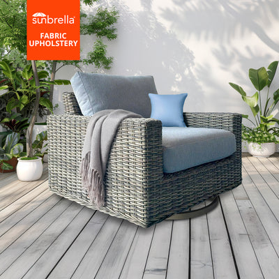 Larry Rattan Wicker Deep Seating Swivel Rocking Chair