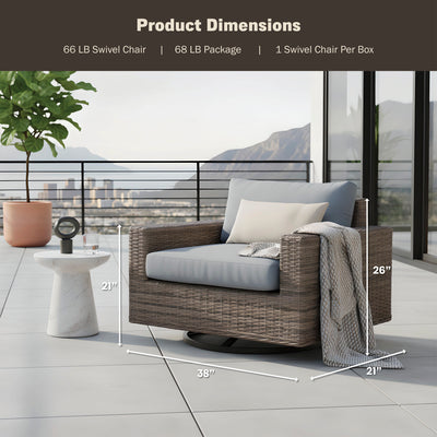 Larry Deep Seating Swivel Rocking Chair