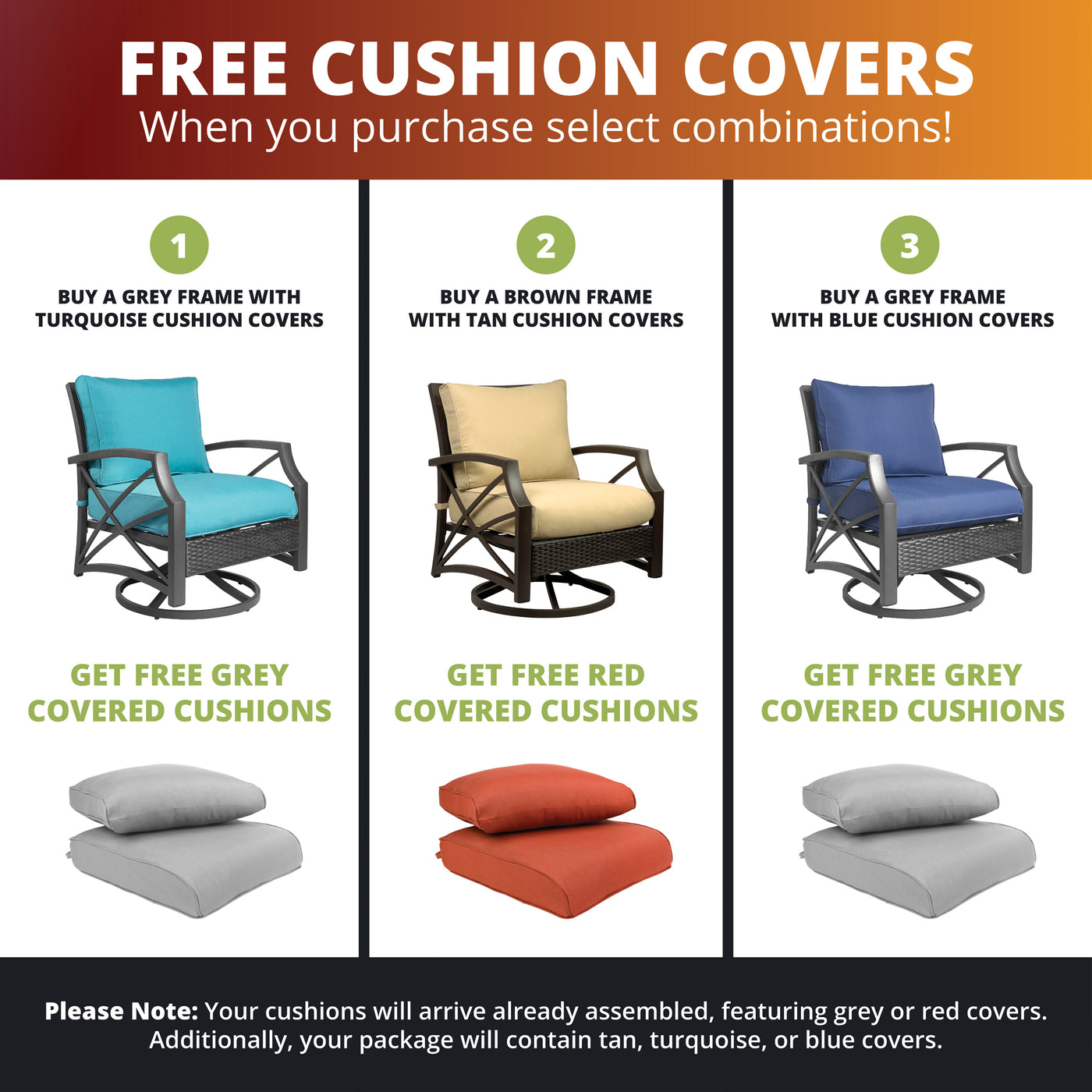 Kinger Home 2 Piece Swivel Lounge Patio Chair