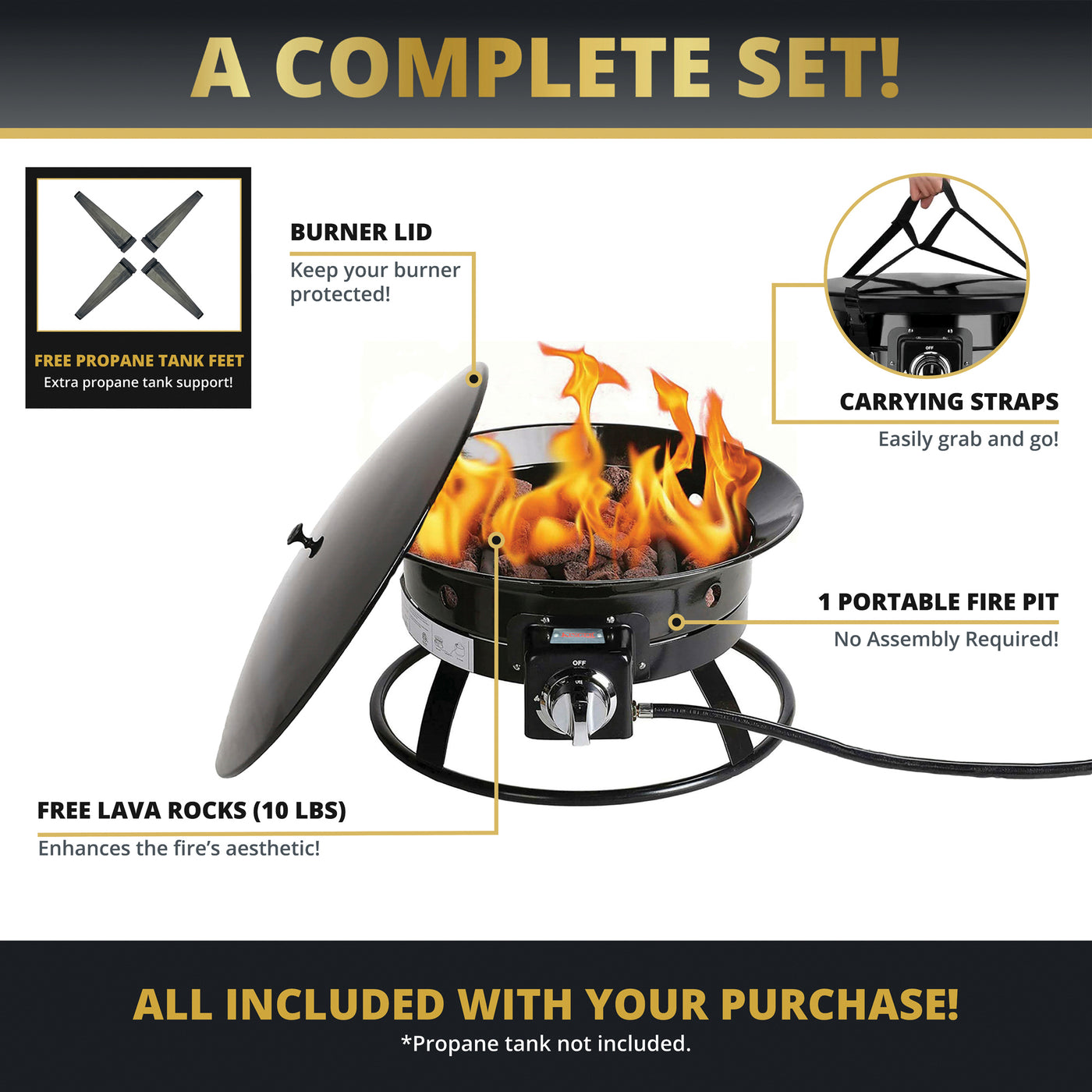 Apollo 20" Outdoor Portable Fire Pit for Travel