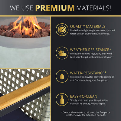 Loren 5-Piece Outdoor Fire Pit Set for Patio