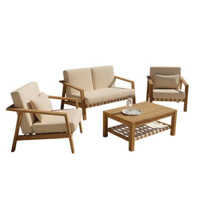 Luna 4-Piece Teakwood Deep Seating Patio Set