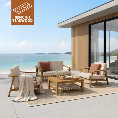 Luna 4-Piece Teakwood Deep Seating Patio Set