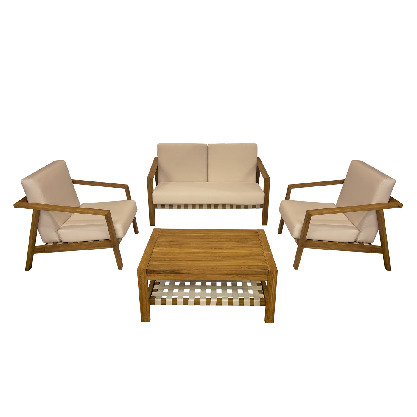 Luna 4-Piece Teakwood Deep Seating Patio Set