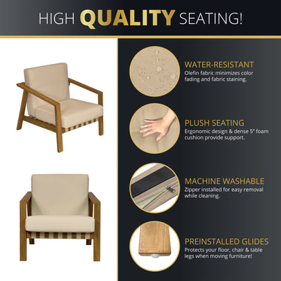 Luna 4-Piece Teakwood Deep Seating Patio Set