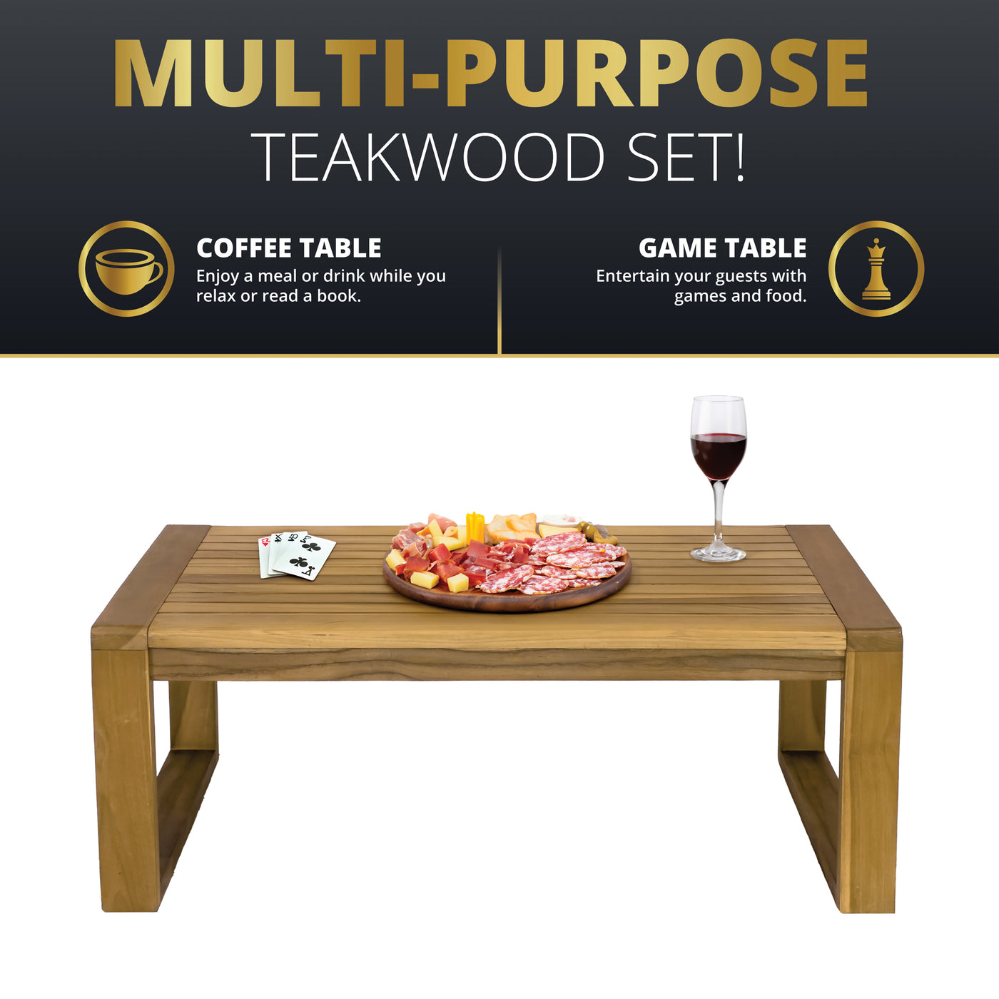 Ezra 4-Piece Teakwood Deep Seating Patio Set