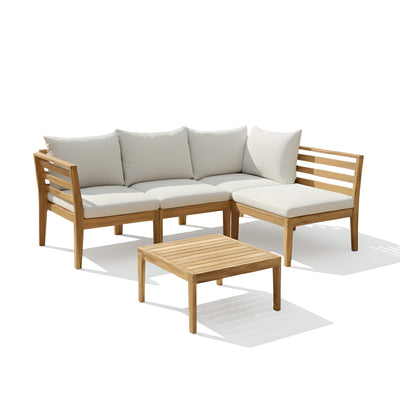 Trena 5-Piece Acacia Modular Patio Sectional Set