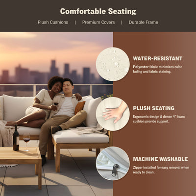 Trena 5-Piece Acacia Modular Patio Sectional Set