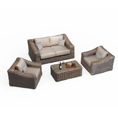 Hawaii 4-Piece Wicker Deep Seating Patio Set