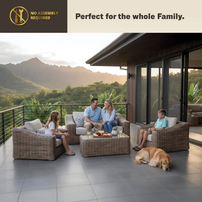 Hawaii 4-Piece Wicker Deep Seating Patio Set
