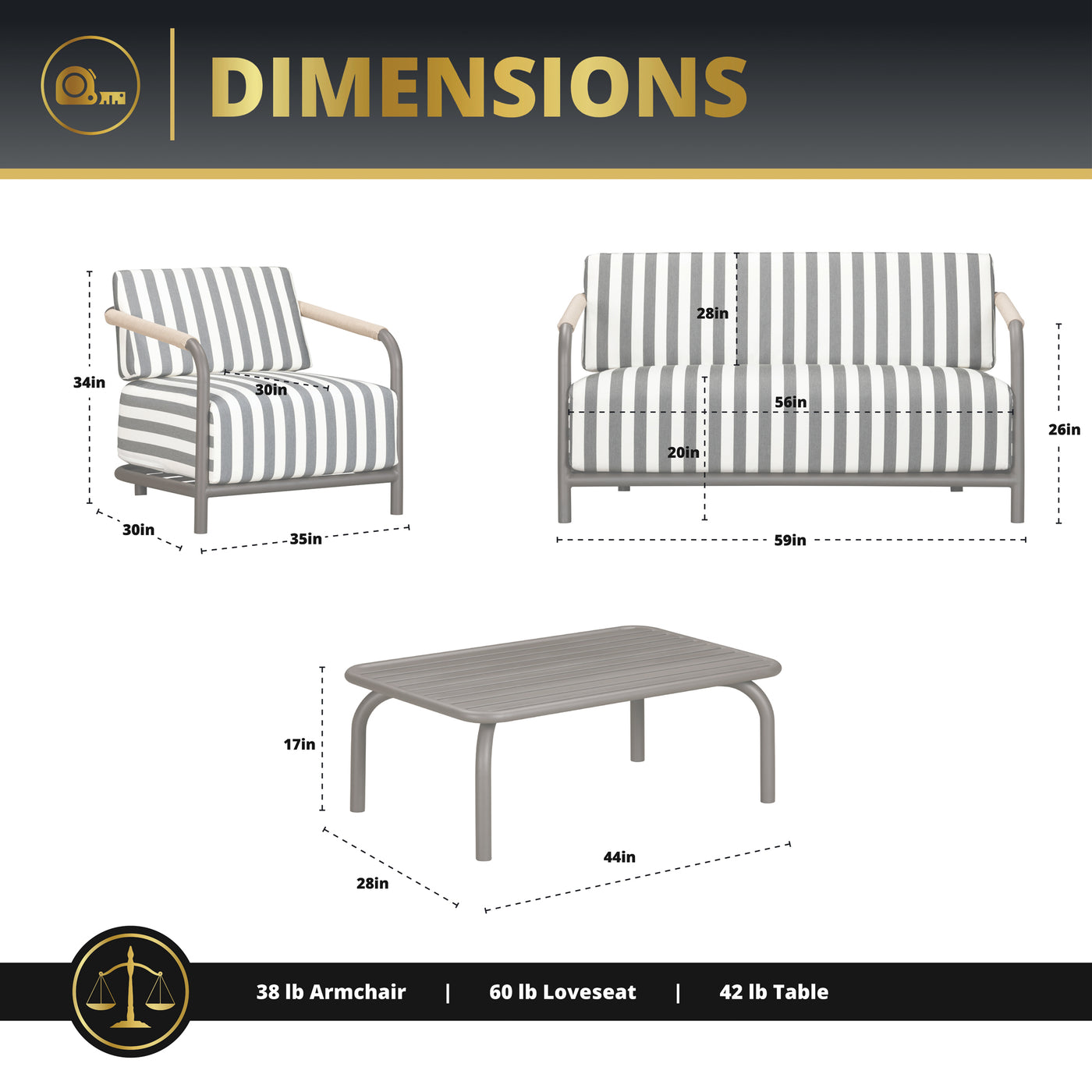 Abo 4-Piece Deep Seating Patio Set