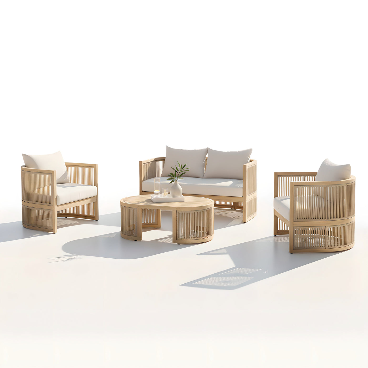 Haven 4-Piece Acacia Rounded Patio Set