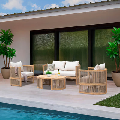 Haven 4-Piece Acacia Rounded Patio Set