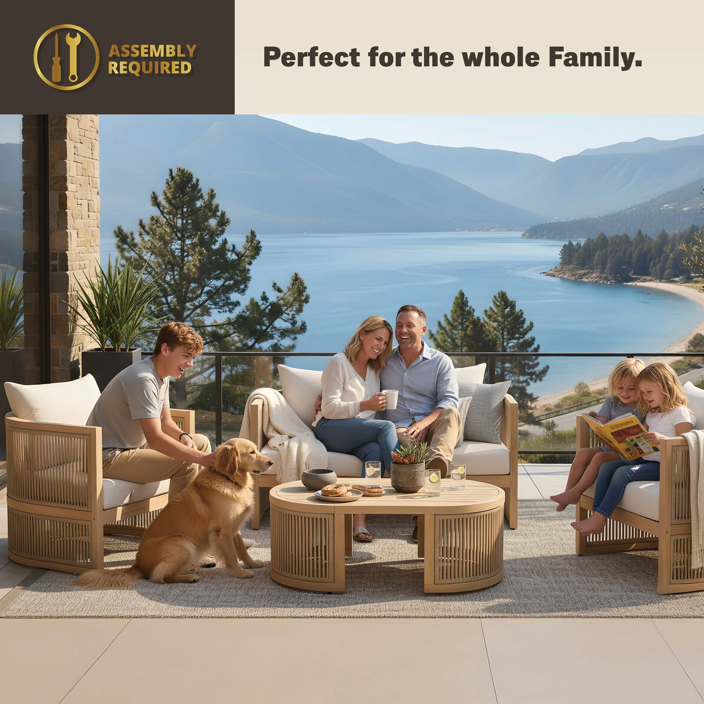 Haven 4-Piece Acacia Rounded Patio Set